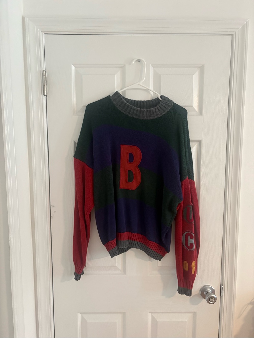 United Colors Of Benetton Green, Blue & Red Crewneck Sweater